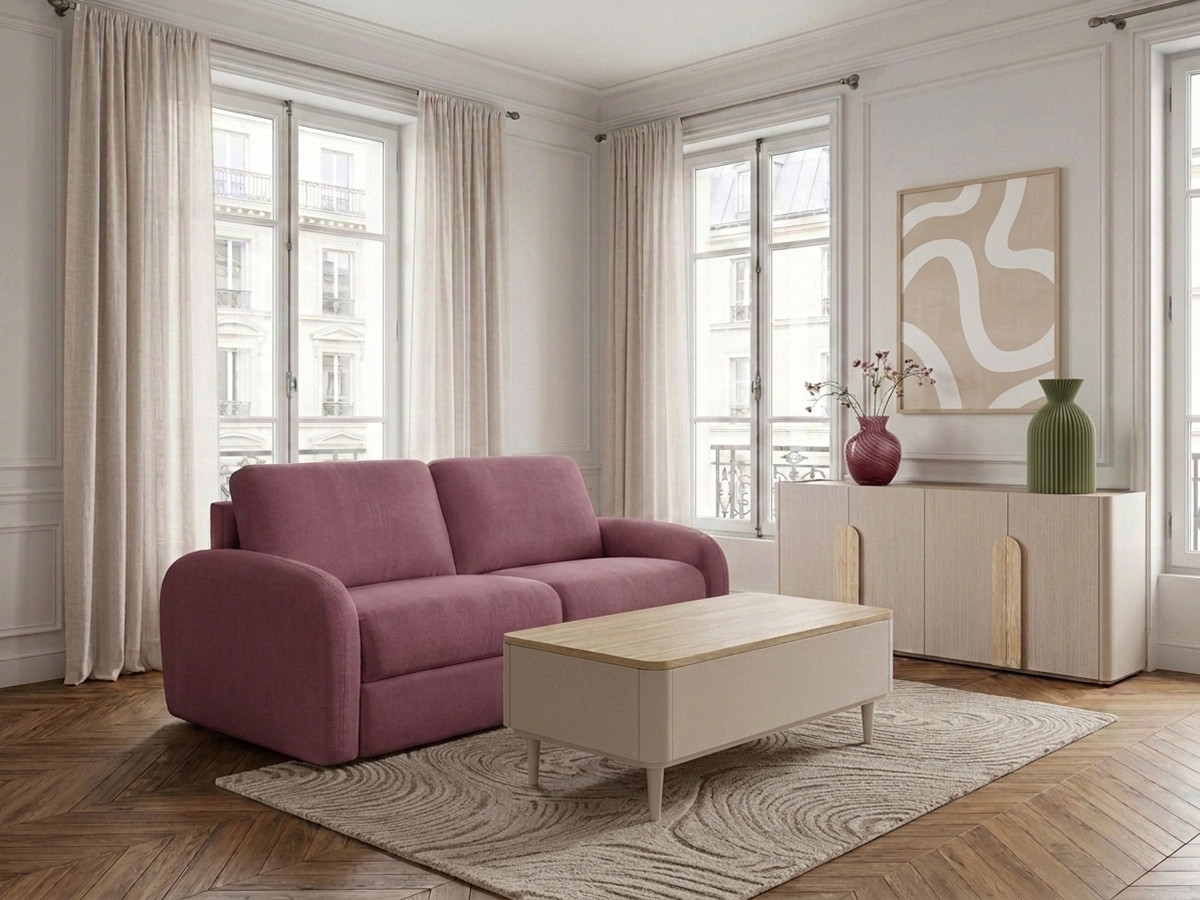 Sofa rozkładana KENAN z systemem włoskim gładka tkanina