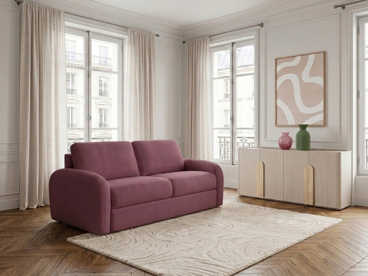 Sofa rozkładana KENAN z systemem włoskim gładka tkanina