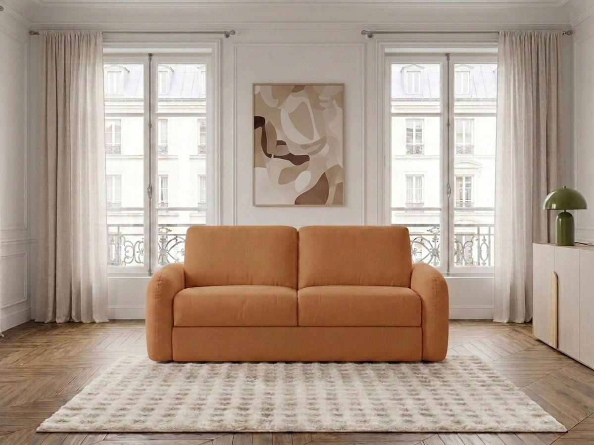 Sofa rozkładana KENAN z systemem włoskim gładka tkanina