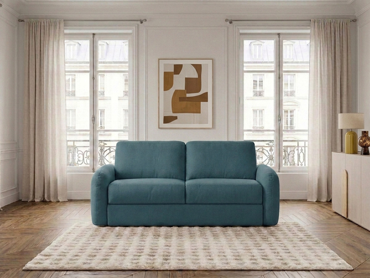 Sofa rozkładana KENAN z systemem włoskim gładka tkanina
