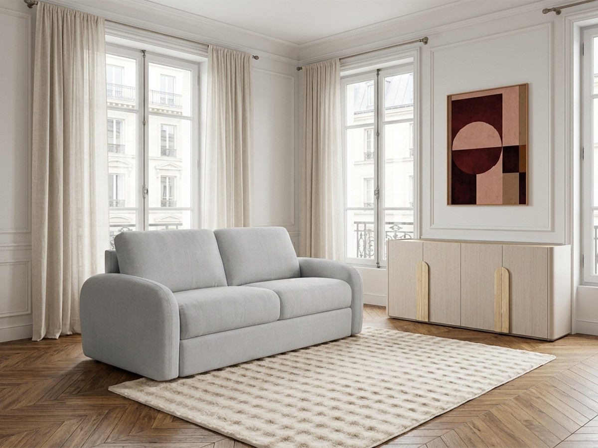Sofa rozkładana KENAN z systemem włoskim gładka tkanina