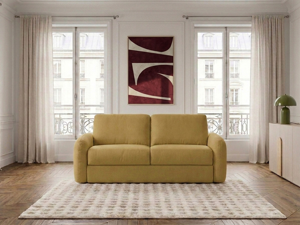 Sofa rozkładana KENAN z systemem włoskim gładka tkanina