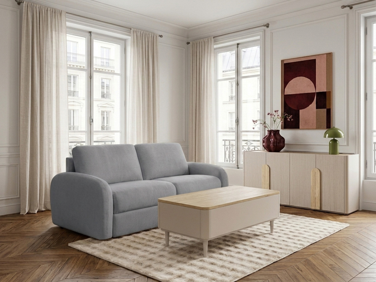 Sofa rozkładana KENAN z systemem włoskim gładka tkanina
