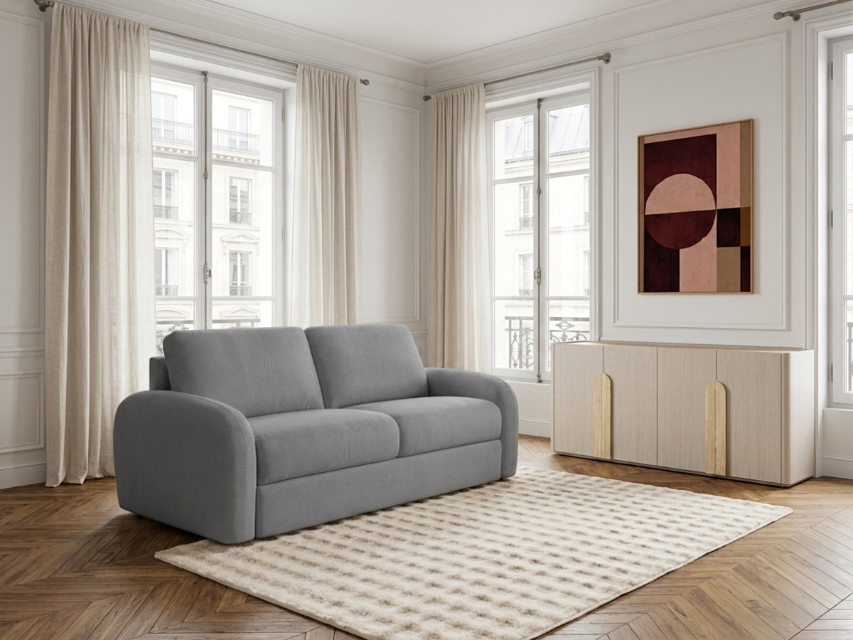 Sofa rozkładana KENAN z systemem włoskim gładka tkanina