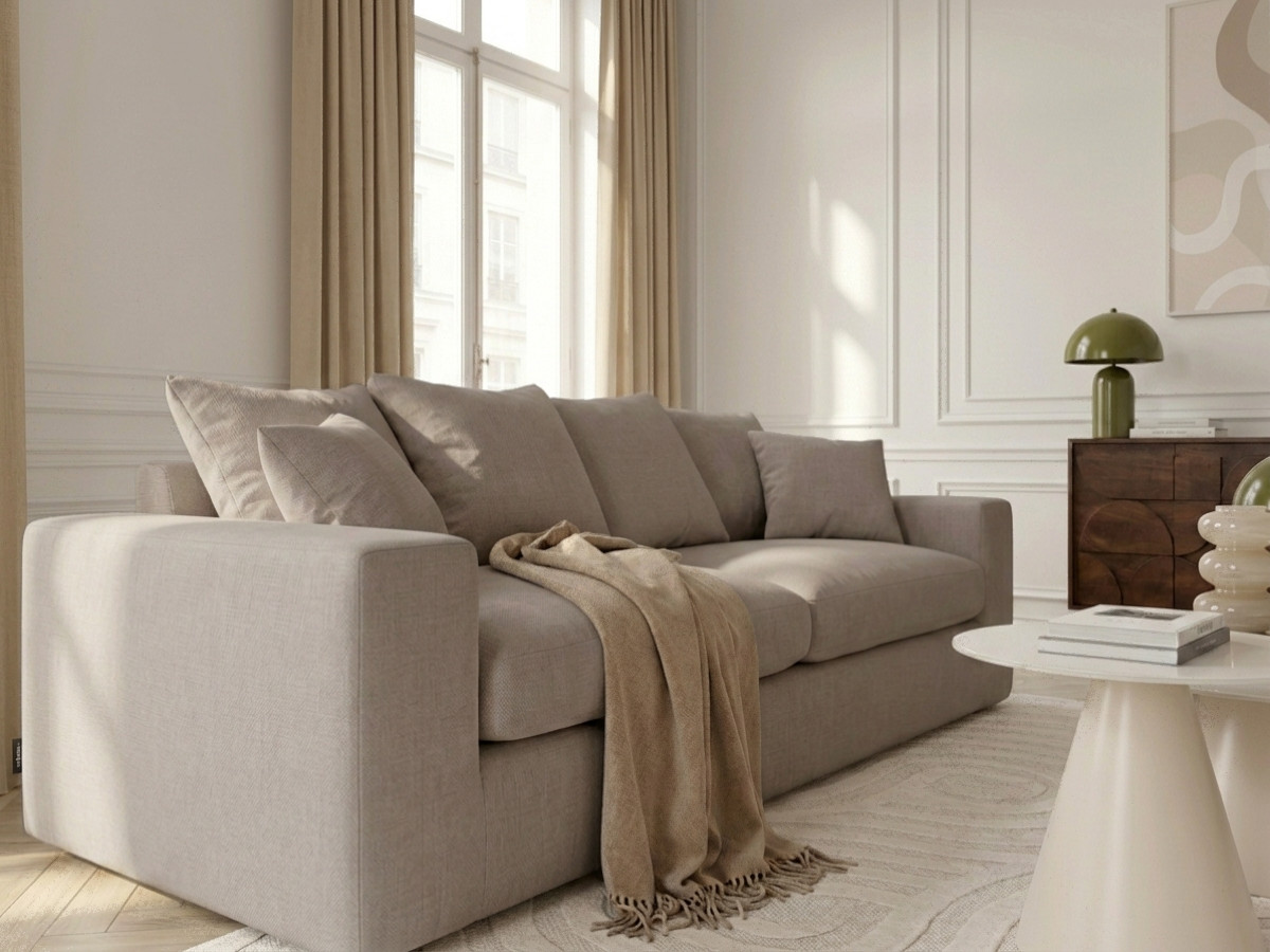Sofa prosta 2-osobowa nierozkładana NEVADA, gładka tkanina