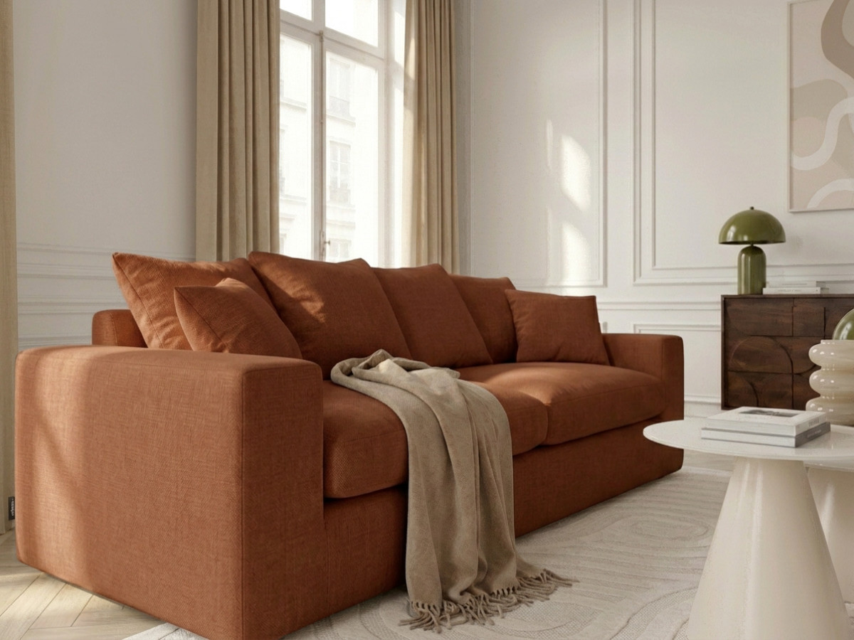Sofa prosta 2-osobowa nierozkładana NEVADA, gładka tkanina