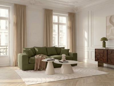 Canapé droit fixe 2 places NEVADA tissu chenille