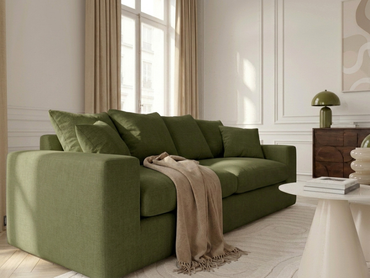 Sofa prosta 2-osobowa nierozkładana NEVADA, gładka tkanina