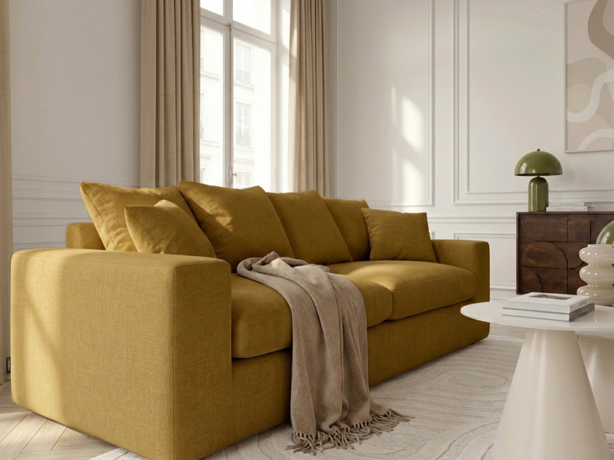 Sofa prosta 2-osobowa nierozkładana NEVADA, gładka tkanina