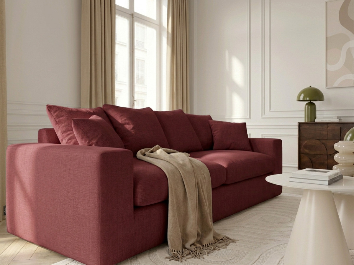 Sofa prosta 2-osobowa nierozkładana NEVADA, gładka tkanina