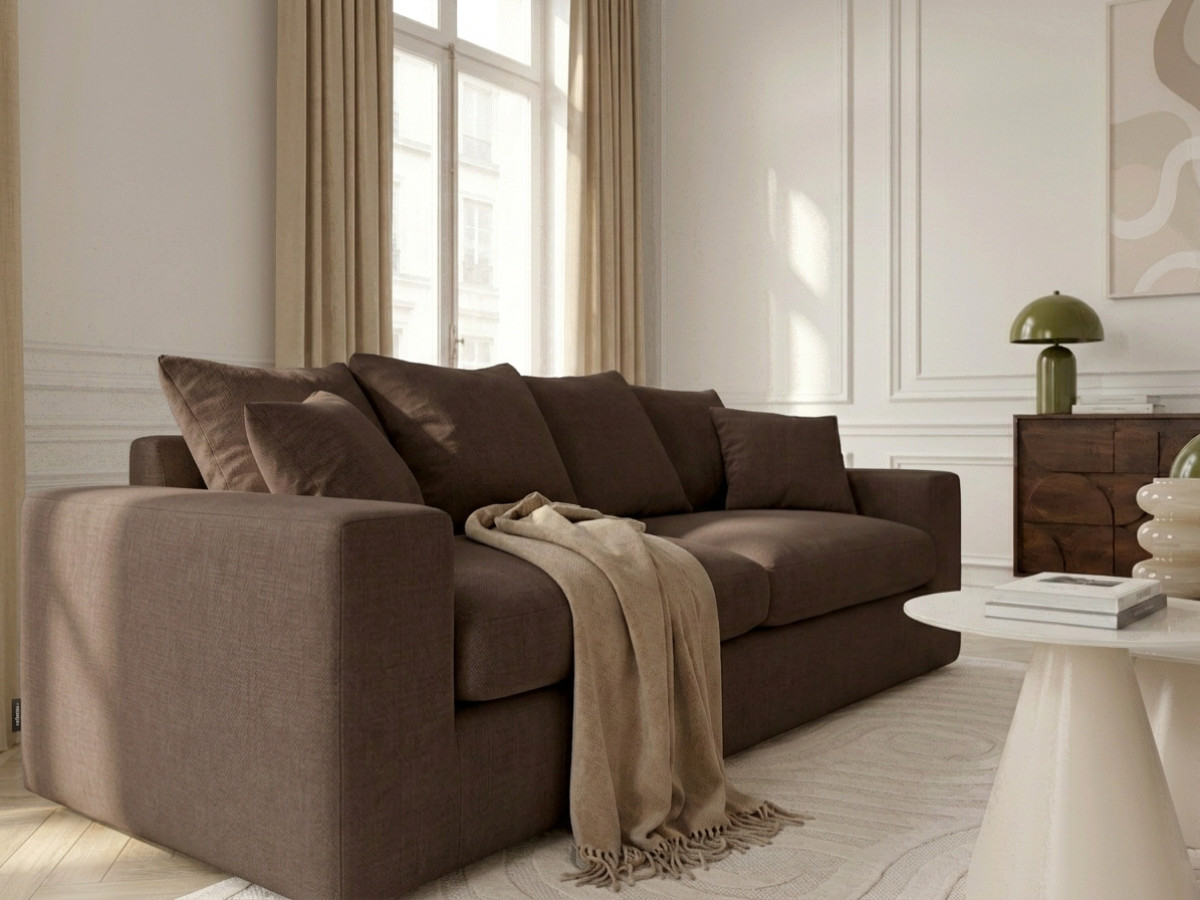 Sofa prosta 2-osobowa nierozkładana NEVADA, gładka tkanina