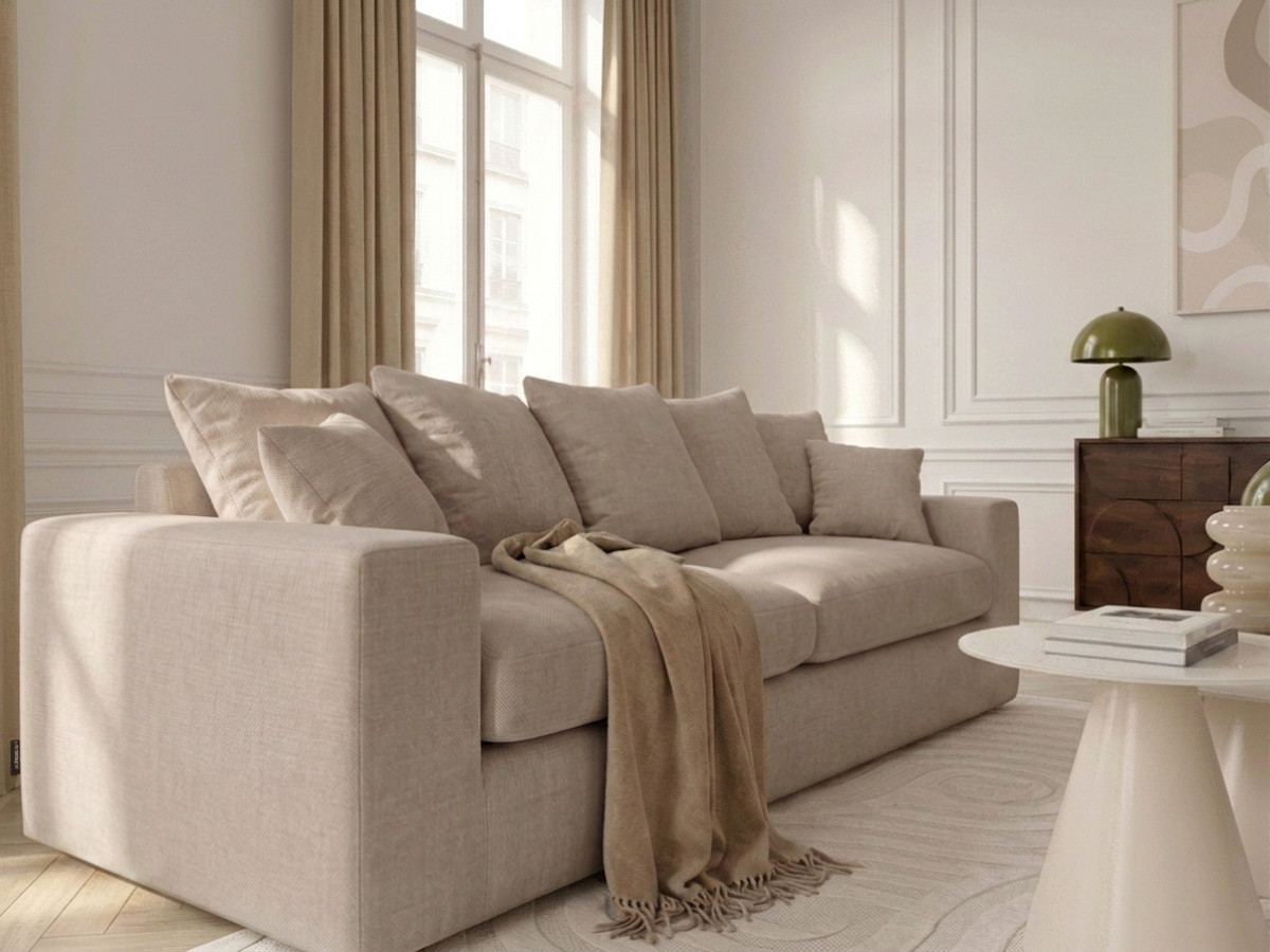 Sofa prosta 3-osobowa nierozkładana NEVADA gładka tkanina