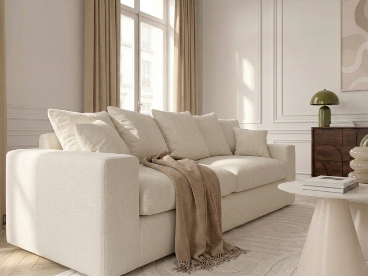 Sofa prosta 3-osobowa nierozkładana NEVADA gładka tkanina