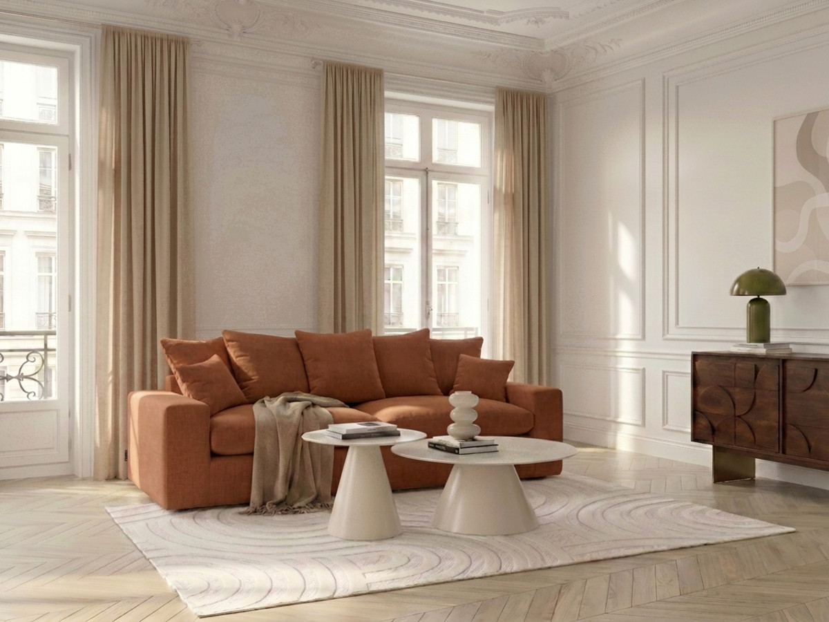 Sofa prosta 3-osobowa nierozkładana NEVADA gładka tkanina
