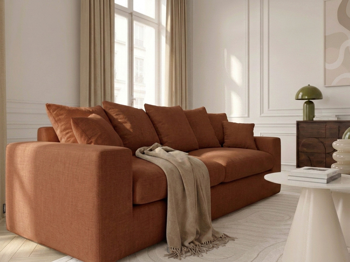 Sofa prosta 3-osobowa nierozkładana NEVADA gładka tkanina