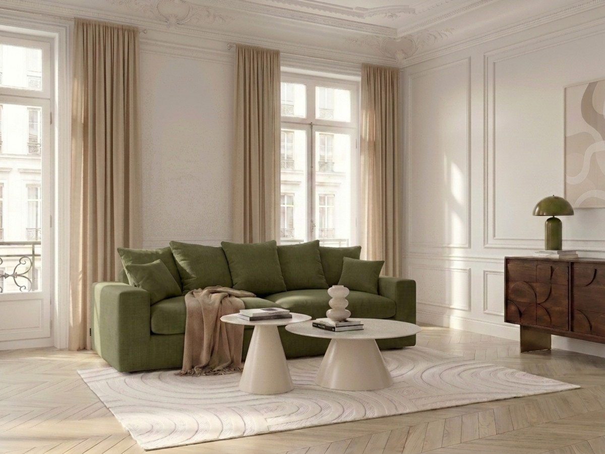 Sofa prosta 3-osobowa nierozkładana NEVADA gładka tkanina