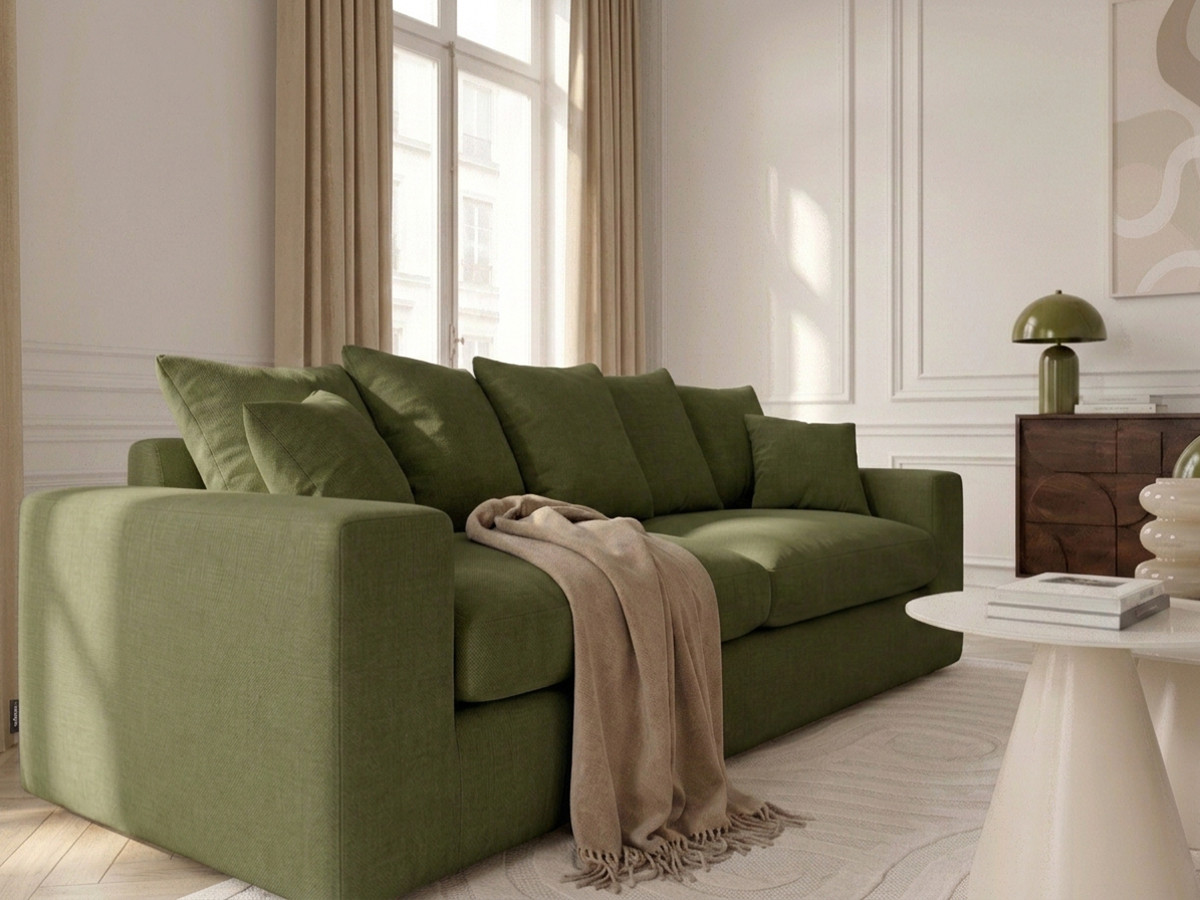 Sofa prosta 3-osobowa nierozkładana NEVADA gładka tkanina