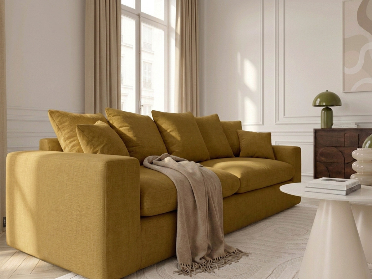 Sofa prosta 3-osobowa nierozkładana NEVADA gładka tkanina