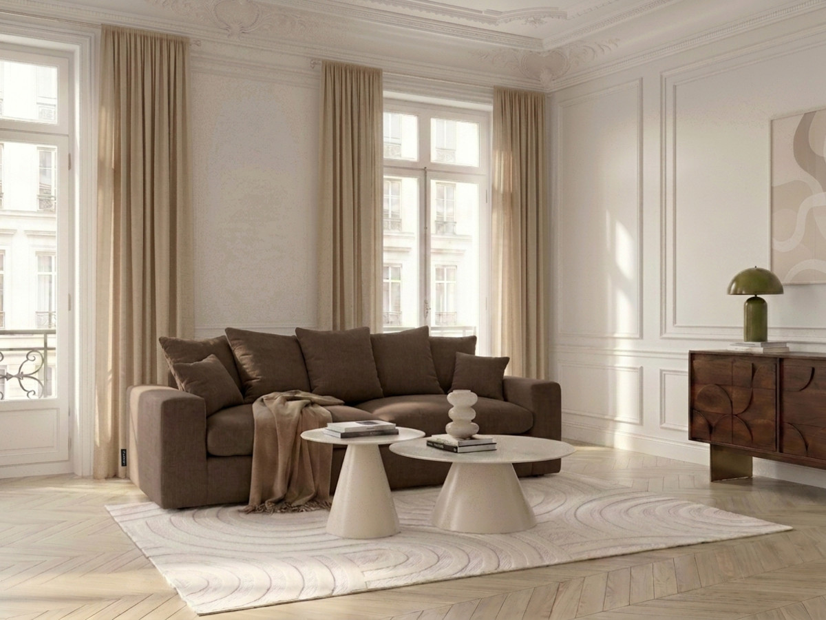 Sofa prosta 3-osobowa nierozkładana NEVADA gładka tkanina