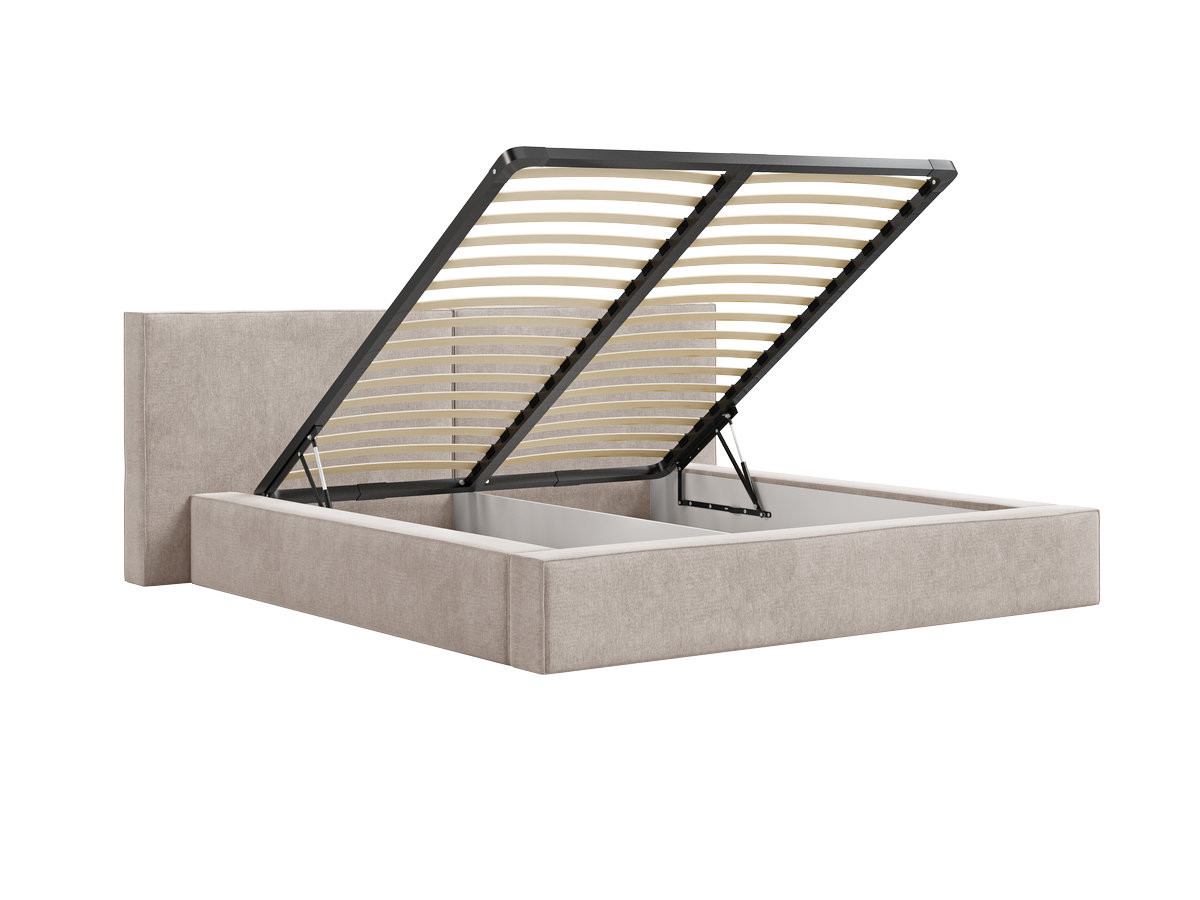 Lit coffre bas VICTOIRE tissu chenille