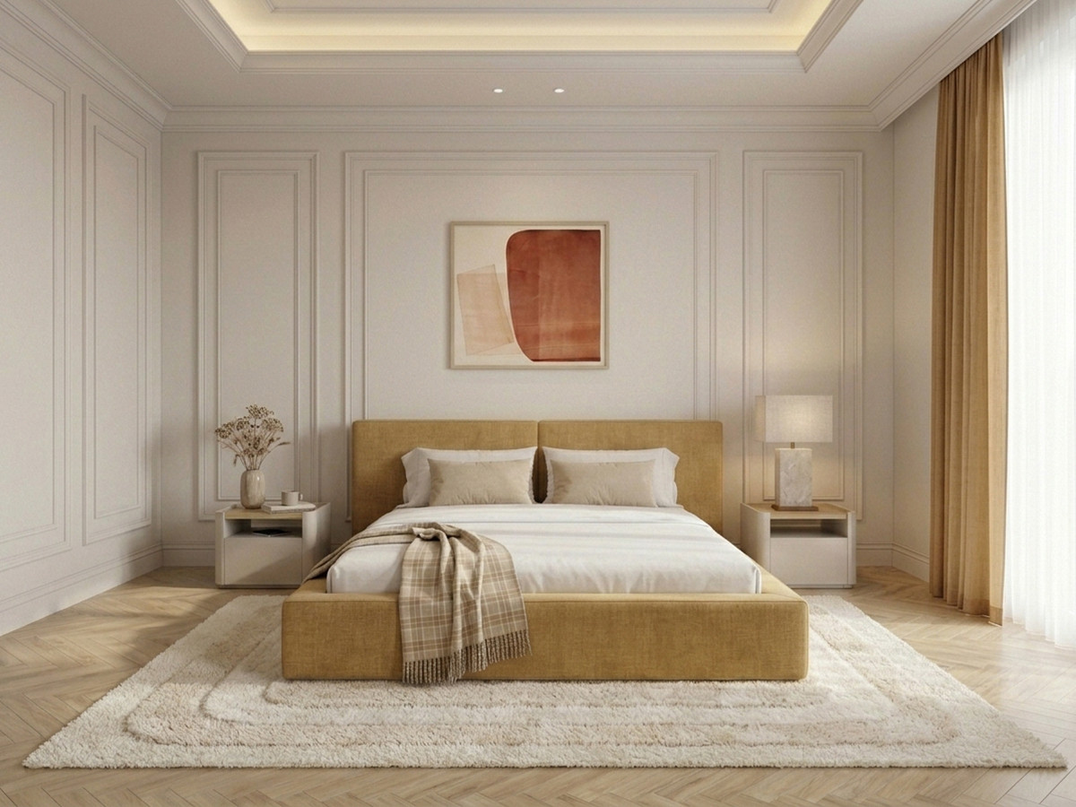 Lit coffre bas VICTOIRE tissu chenille