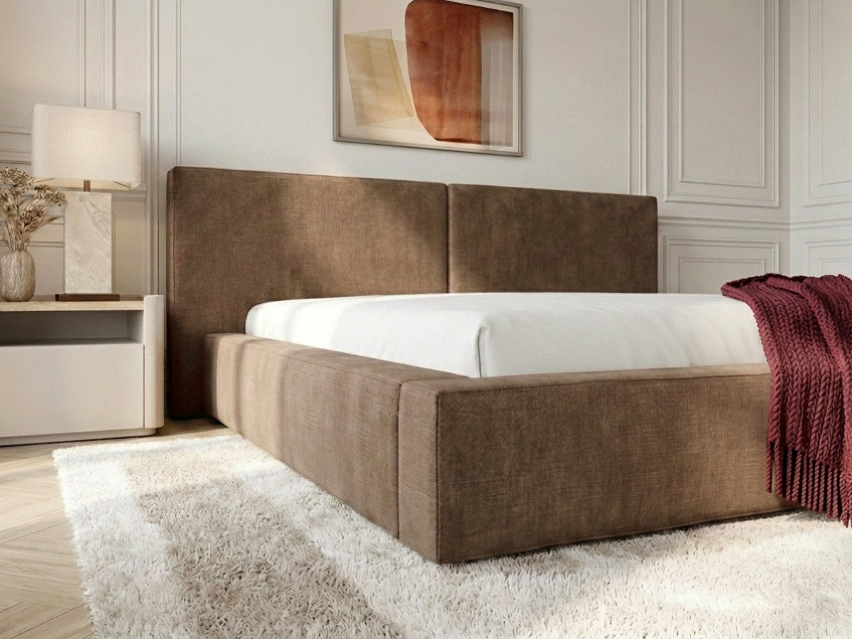 VICTOIRE-opbergbed van chenillestof