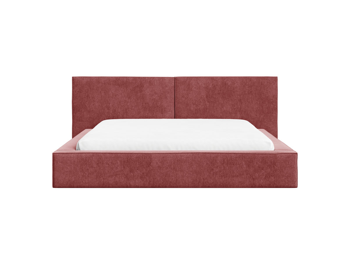 lit coffre victoire tissu chenille de couleur rouge