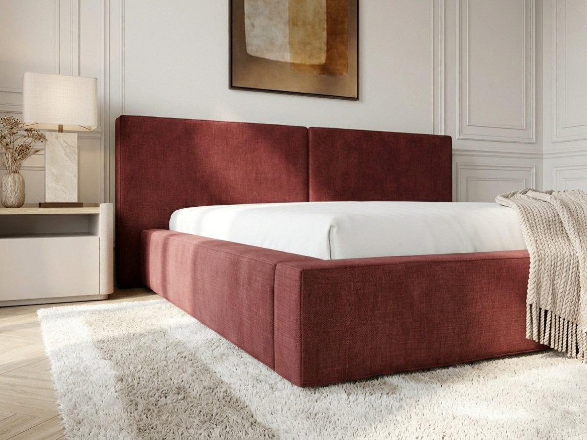 Lit coffre VICTOIRE tissu chenille