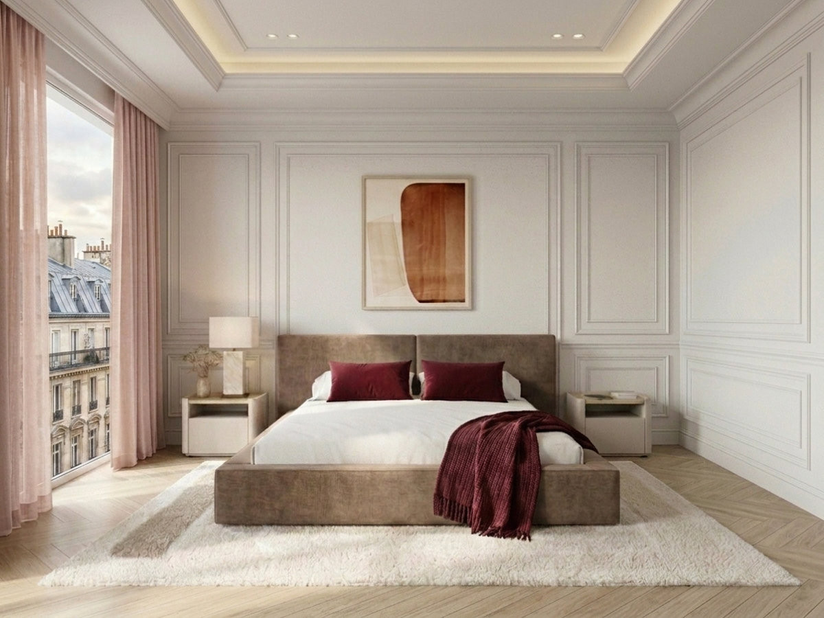 VICTOIRE-opbergbed van chenillestof