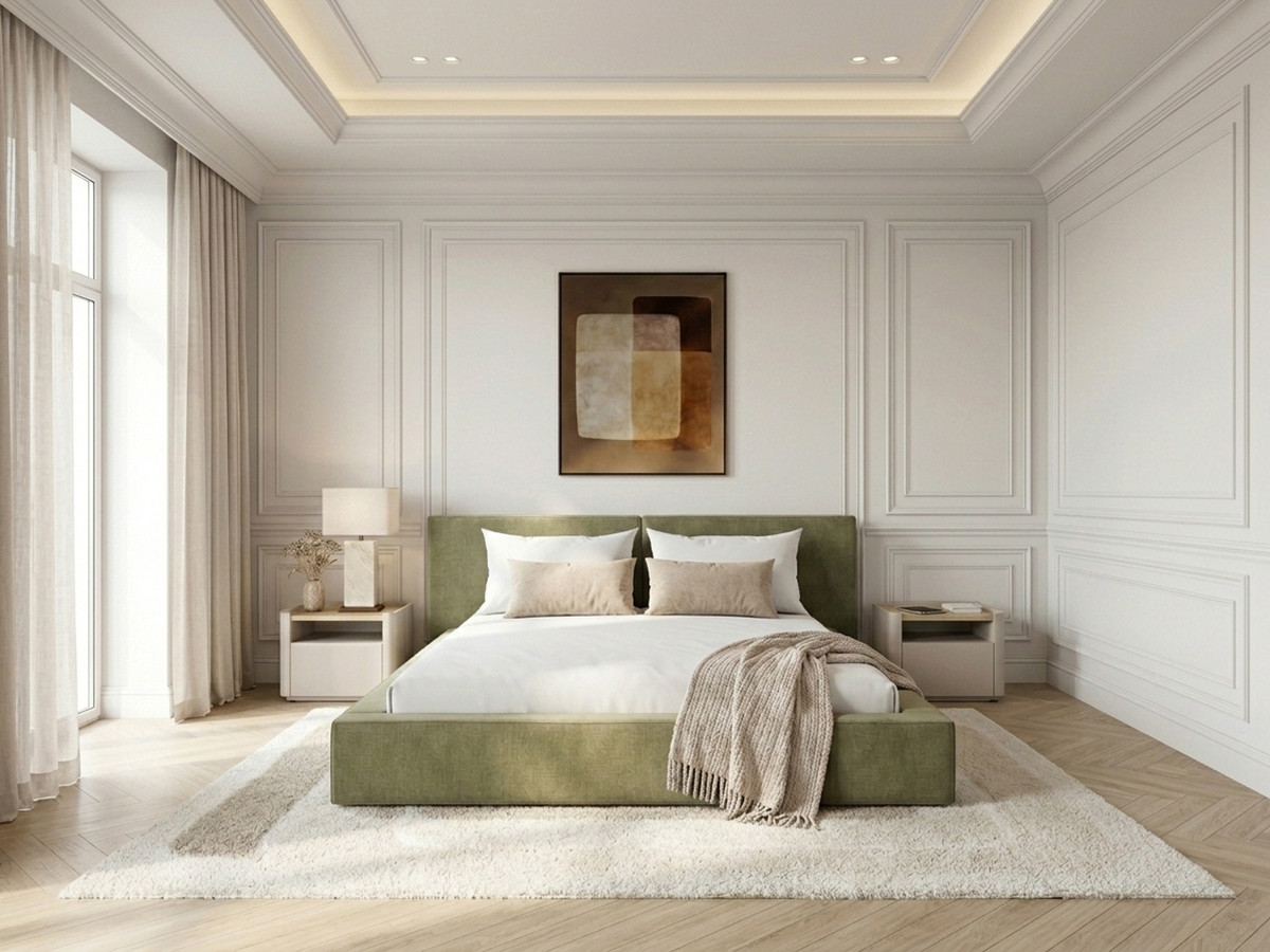 Lit coffre VICTOIRE tissu chenille