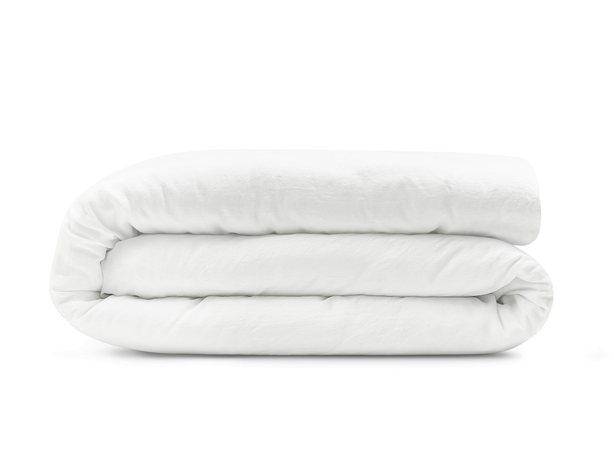 housse de couette ares en lin de couleur blanc