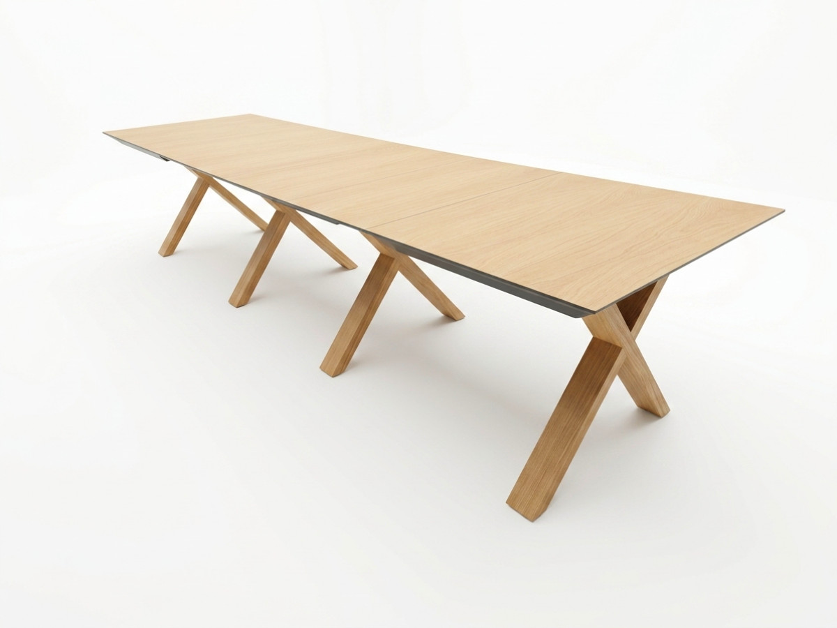 Table à manger extensible XL 160 à 356 cm MARTHA chêne
