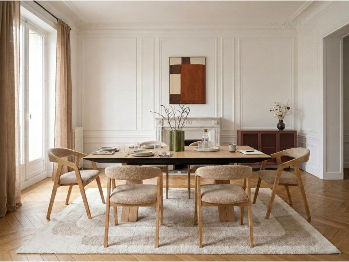 Table à manger extensible 160 à 356 cm MARTHA chêne