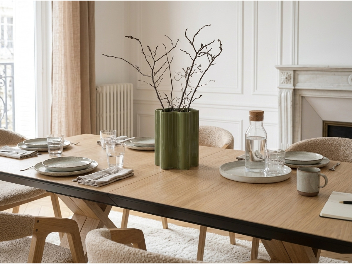 Table à manger extensible XL 160 à 356 cm MARTHA chêne