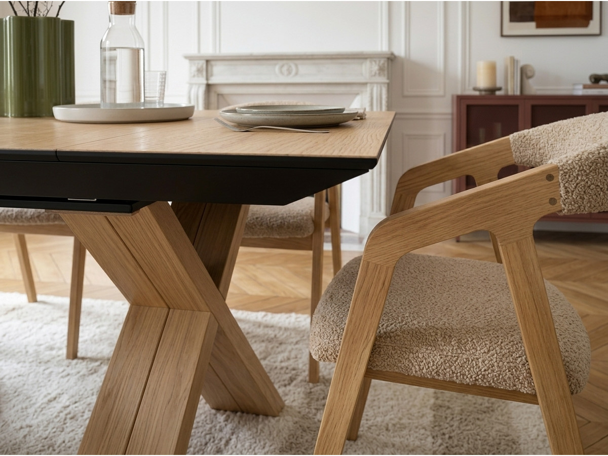 Table à manger extensible XL 160 à 356 cm MARTHA chêne