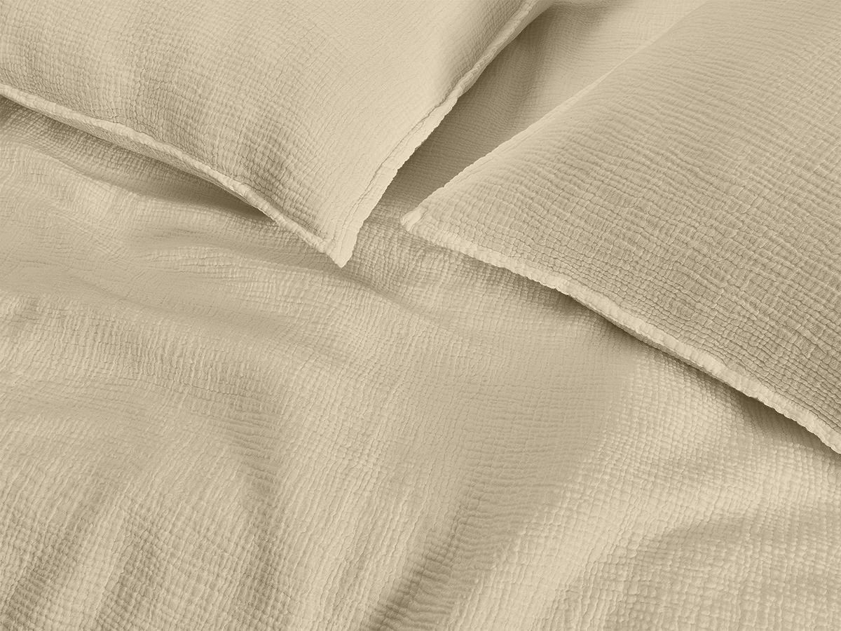 Housse de couette HESTIA en gaze de coton beige — vue 5