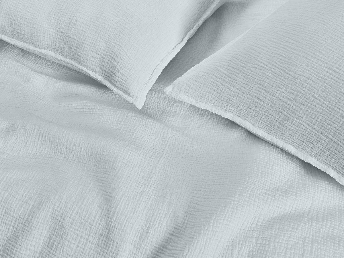 Housse de couette HESTIA en gaze de coton bleu clair — vue 5