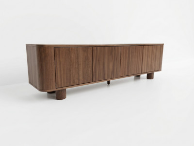 Meuble TV 4 portes 180 cm MALO placage chêne massif