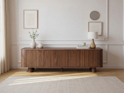 Meuble TV 4 portes 180 cm MALO placage chêne massif
