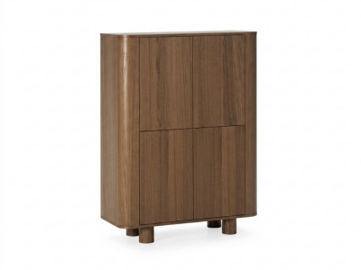 Buffet haut 4 portes 100 cm MALO placage chêne massif