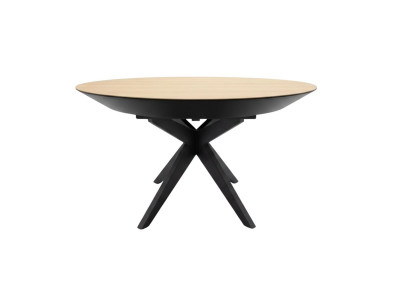 Table à manger ronde extensible 120 à 225 cm JUDITH placage chêne massif