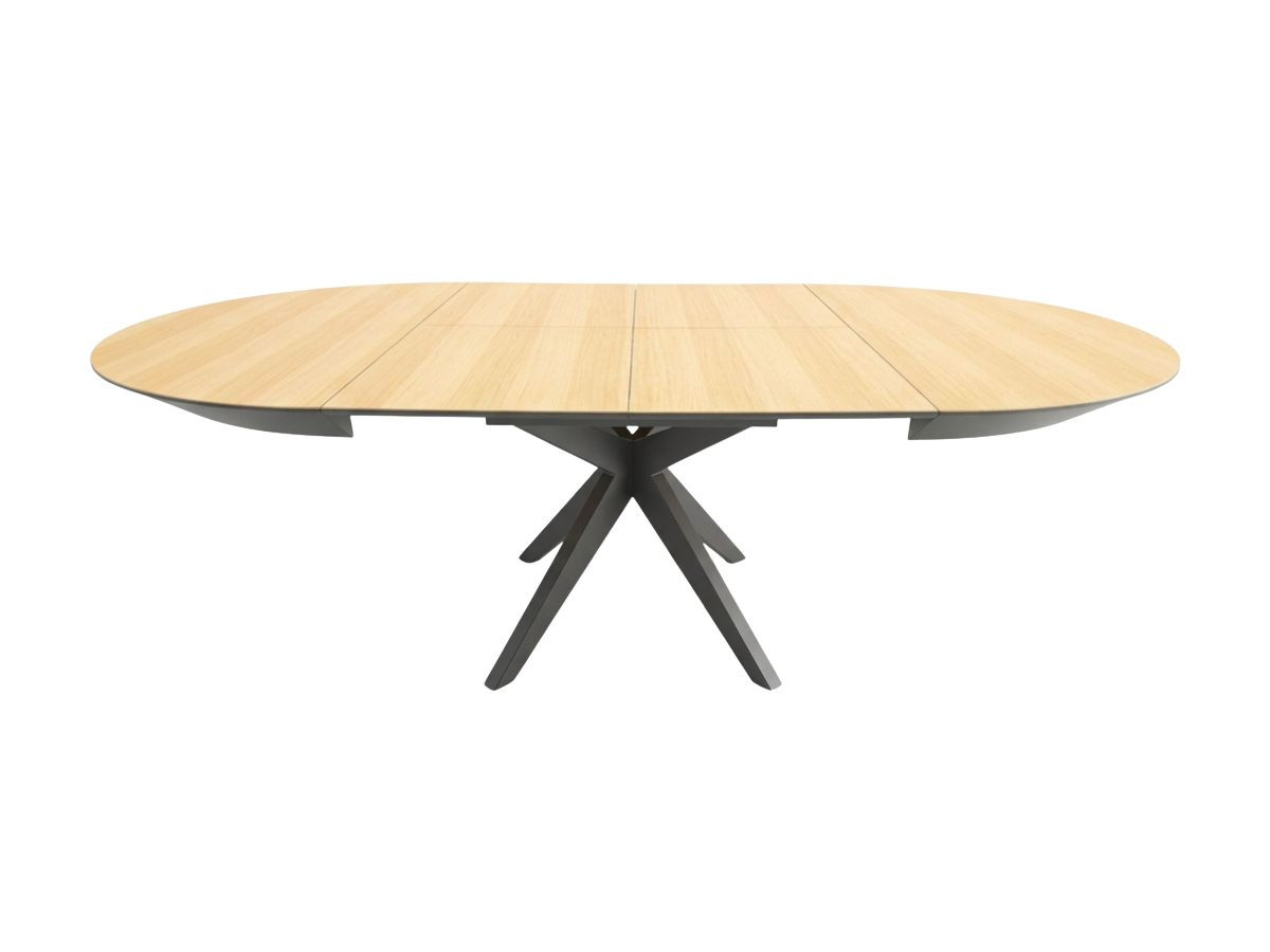 Ronde uitschuifbare eettafel 120 tot 225 cm JUDITH eiken