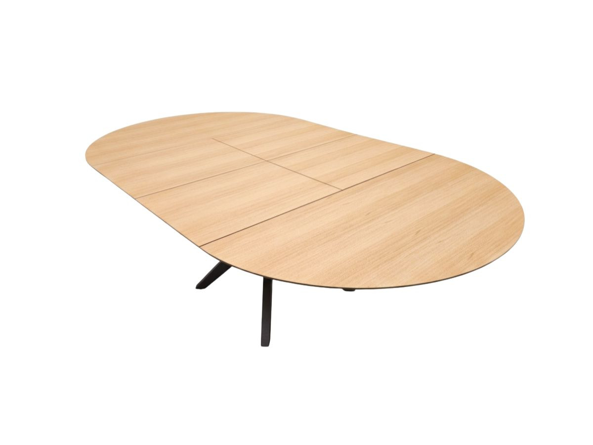 Ronde uitschuifbare eettafel 120 tot 225 cm JUDITH eiken