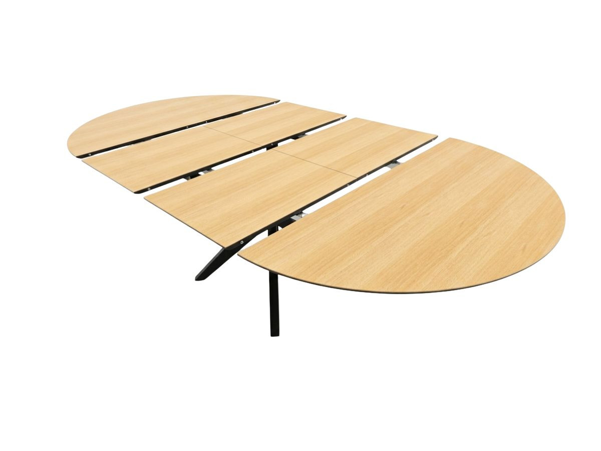 Ronde uitschuifbare eettafel 120 tot 225 cm JUDITH eiken