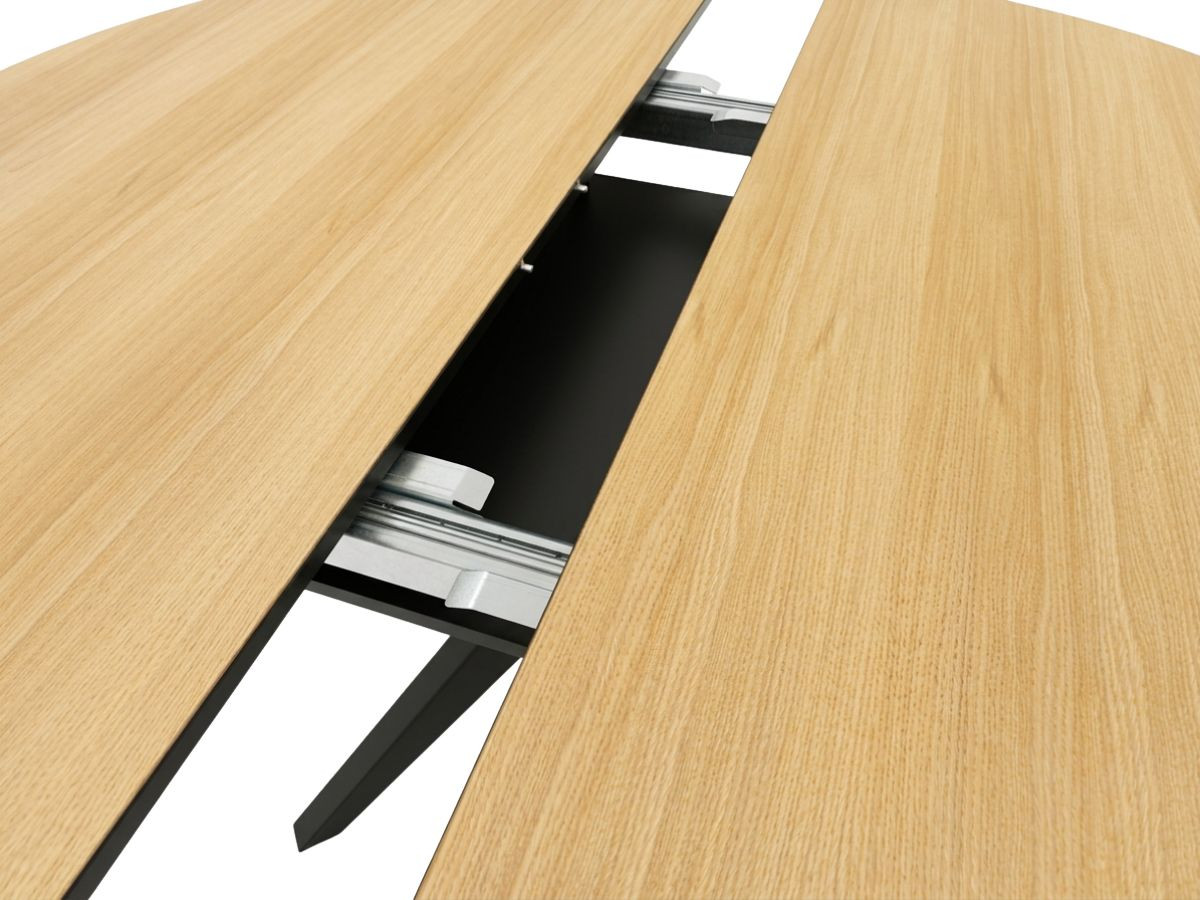 Ronde uitschuifbare eettafel 120 tot 225 cm JUDITH eiken