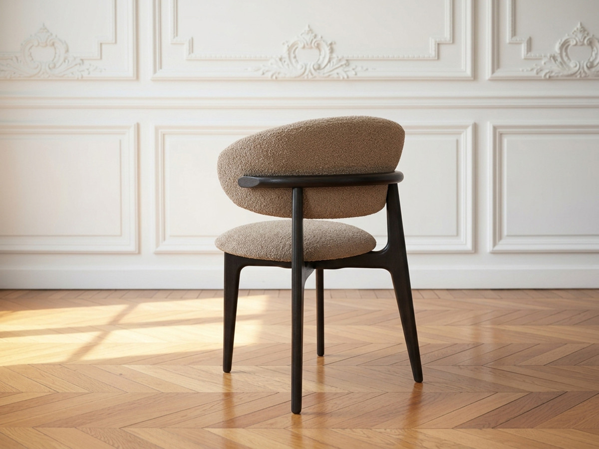 Set van 2 stoelen van eikenhout ROSINE met bouclé stof