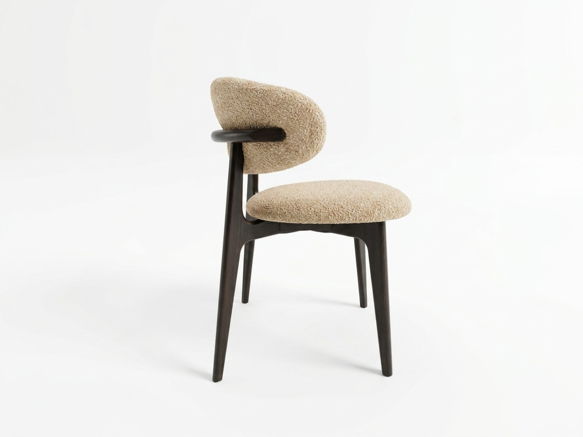 Set van 2 stoelen van eikenhout ROSINE met bouclé stof