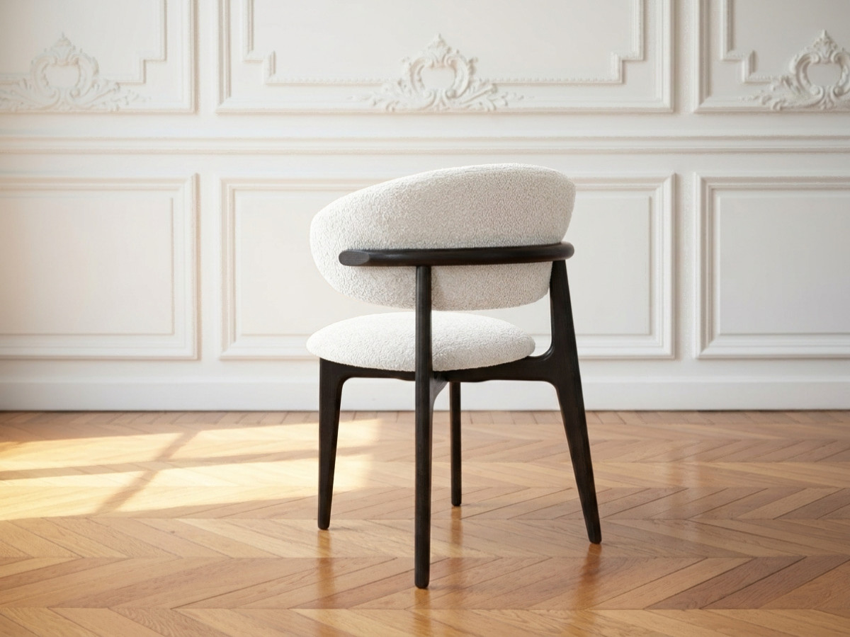 Set van 2 stoelen van eikenhout ROSINE met bouclé stof