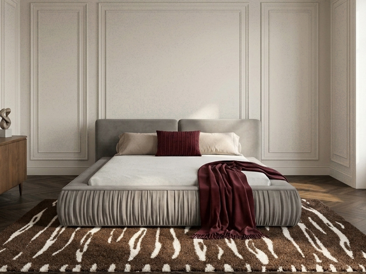 Lit coffre MARQUISE tissu velours lisse