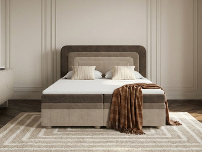 Lit coffre OPALINE tissu texturé